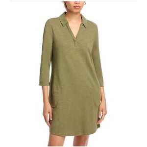 Tommy Bahama Ashby Isles Jersey Dress Tea Leaf XS Three Quarter Sleeve Collared